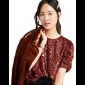 Anthropologie Glittery Sequin Blouse Size 8 NWT
